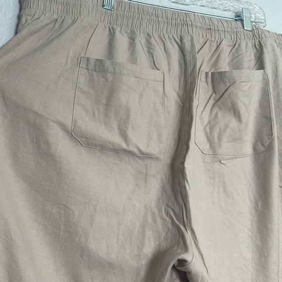 Torrid Women’s Linen Blend Wide Leg Pull On Tan Khaki Pants Plus Size - Picture 5 of 11